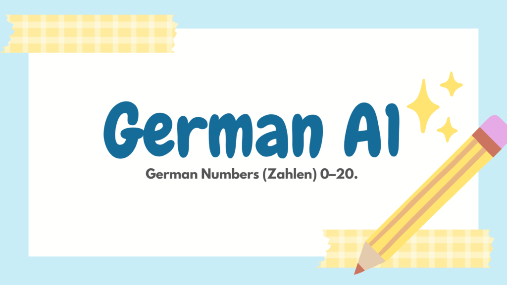 numbers in german, zahlen in german, 0 to 20 in german