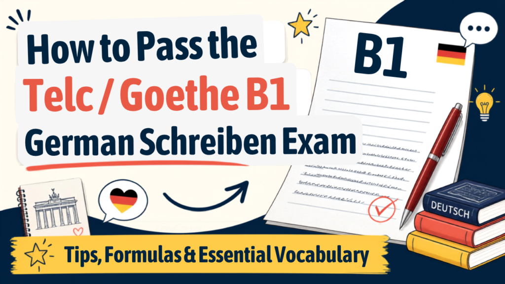 How to Pass the Telc / Goethe B1 German Schreiben Exam: Tips, Formulas & Essential Vocabulary